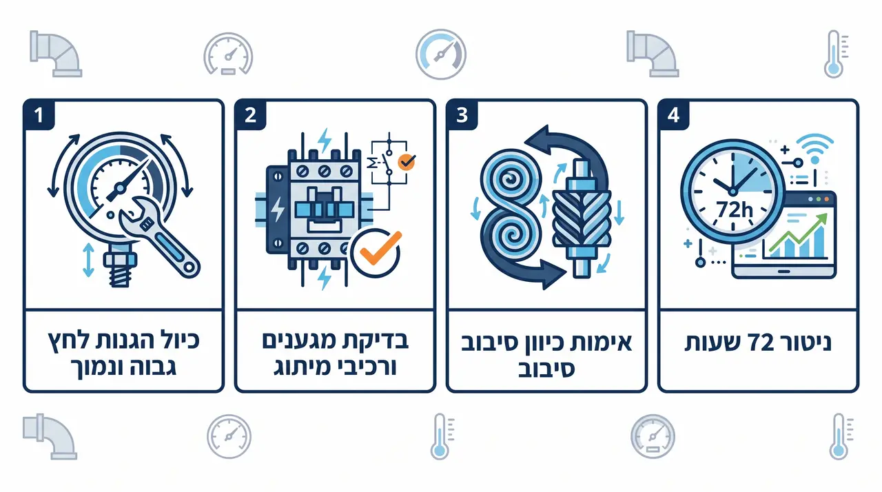 כיצד מבטיחים מניעת כשל חוזר לאחר התקנת המדחס החדש?