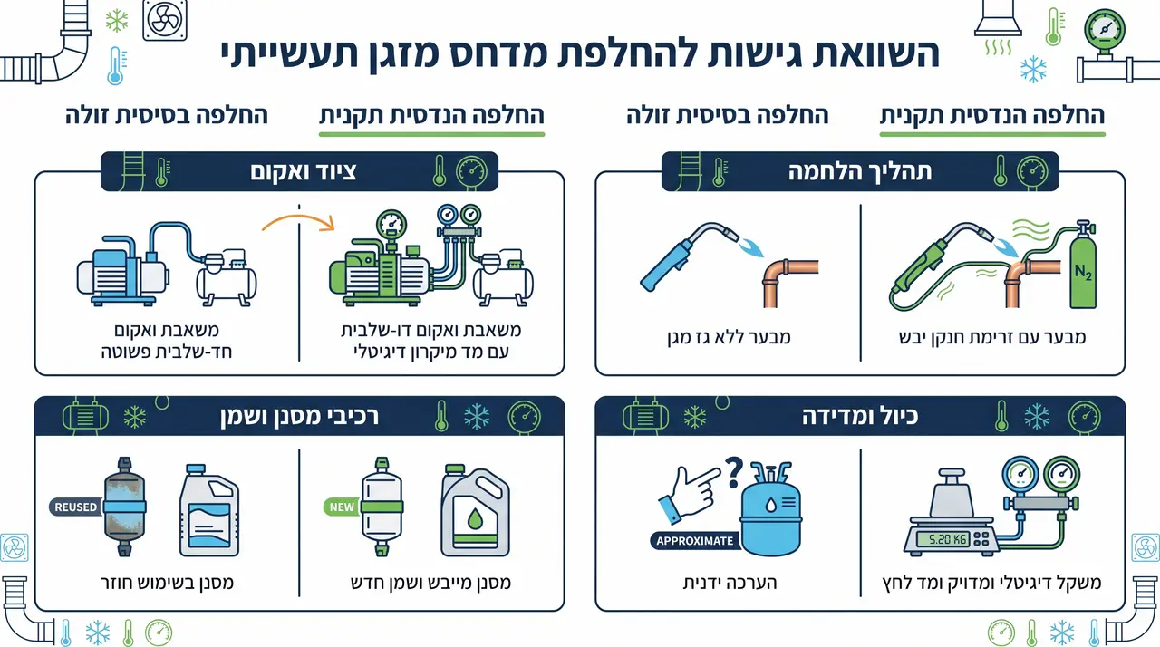 כמה עולה החלפת קומפרסור מזגן תעשייתי ומהם הגורמים שמשפיעים על המחיר?